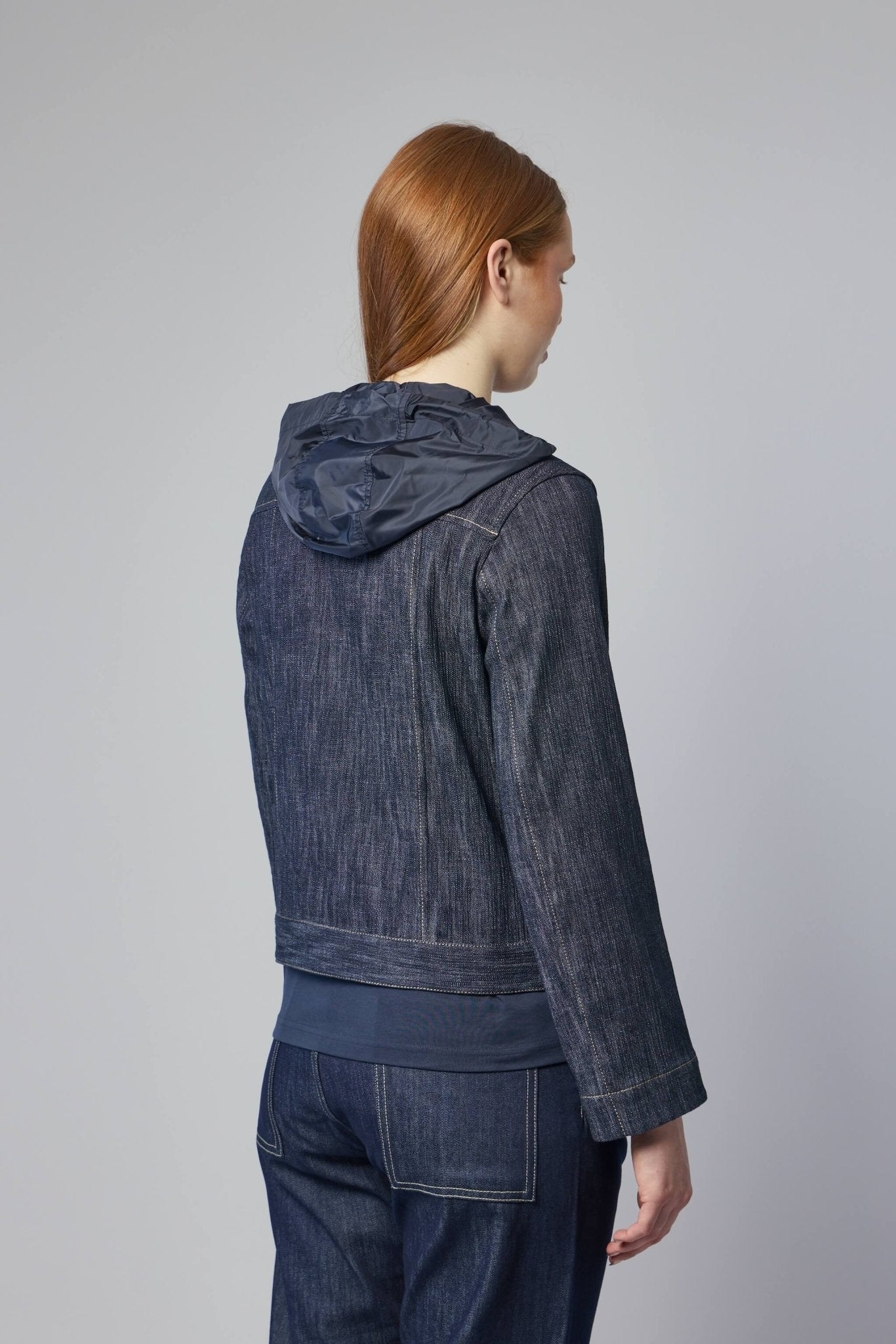 Diervilla Hooded Double-breasted Denim Jacket