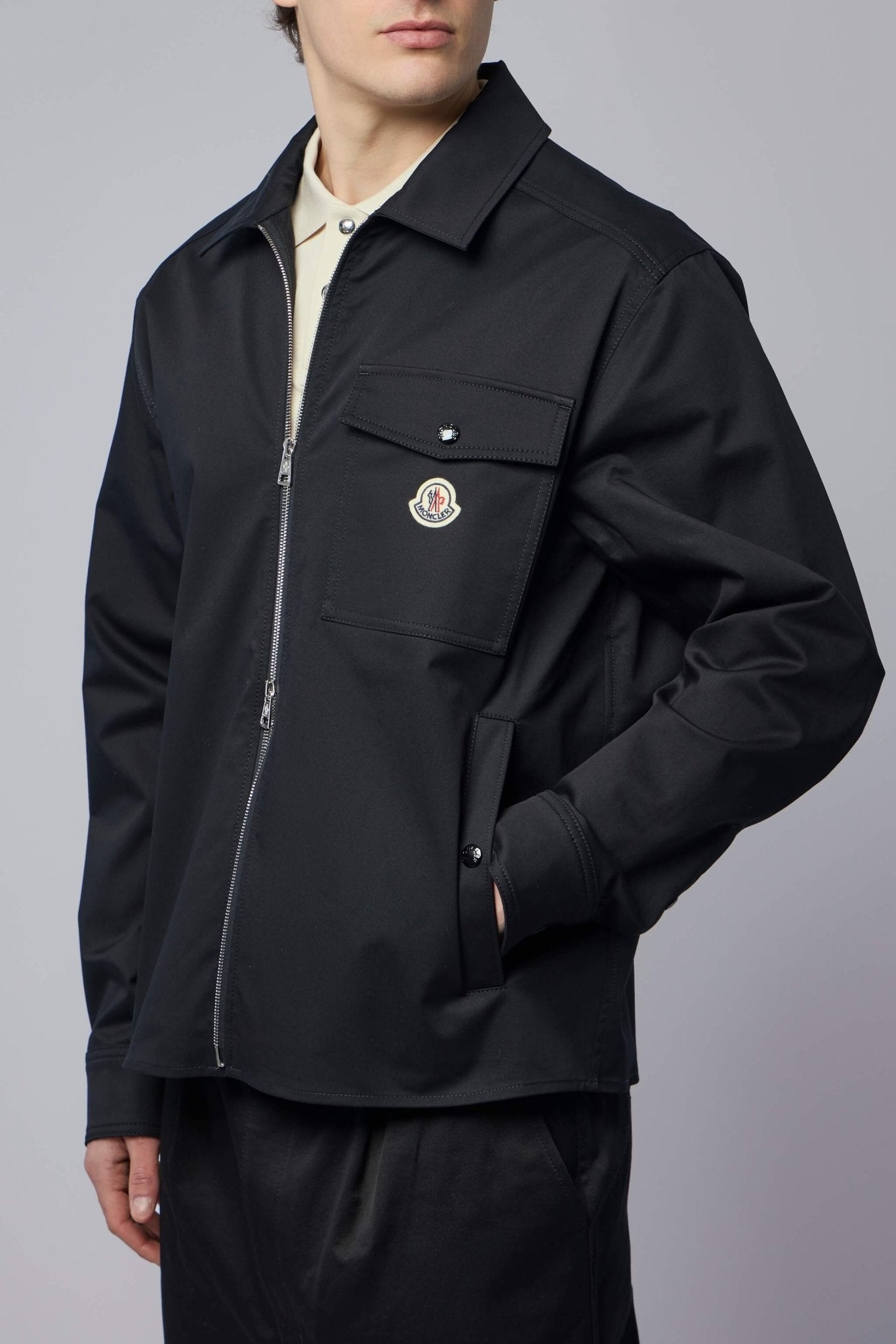 Cotton Blend Gabardine Shirt Jacket