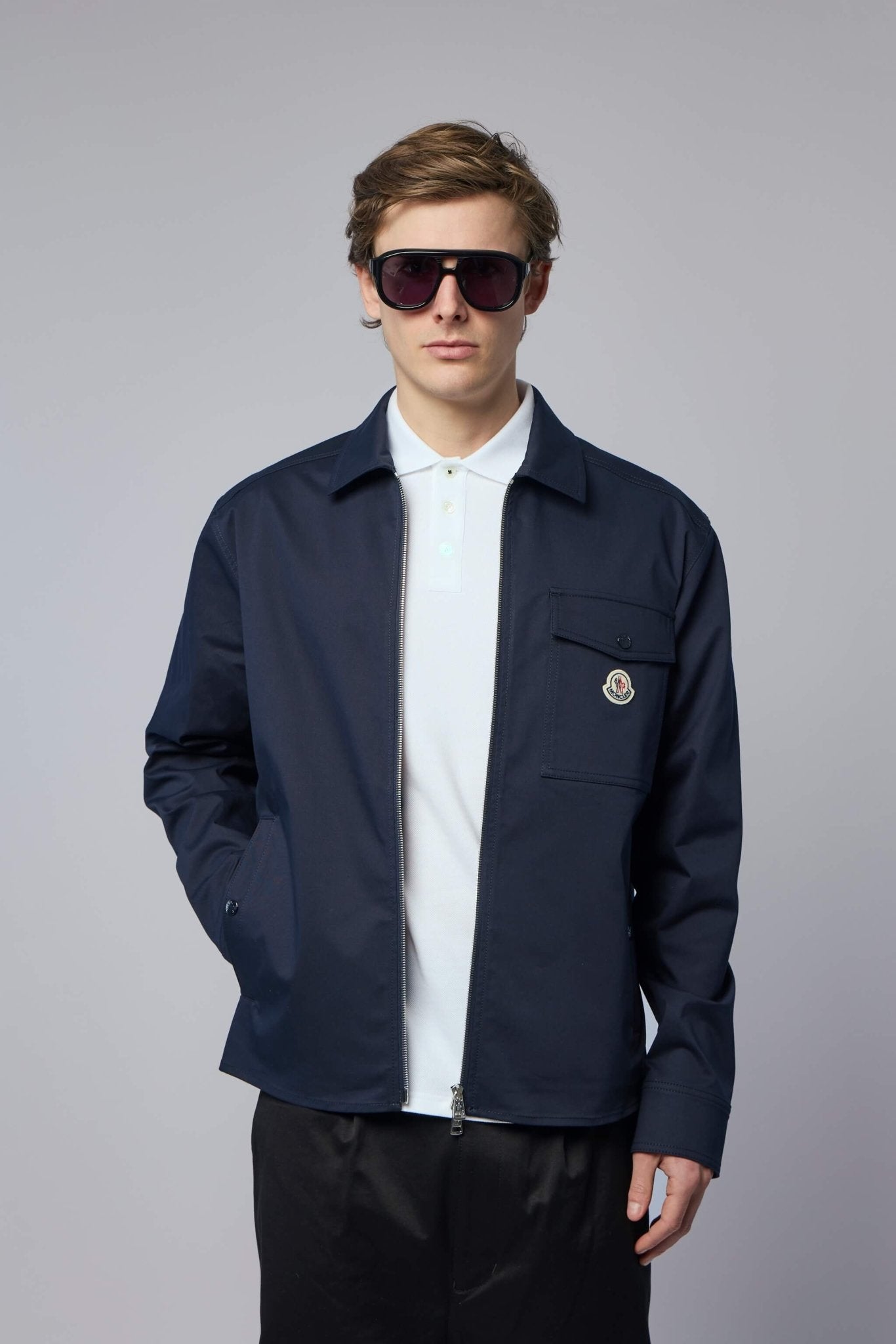 Cotton Blend Gabardine Shirt Jacket
