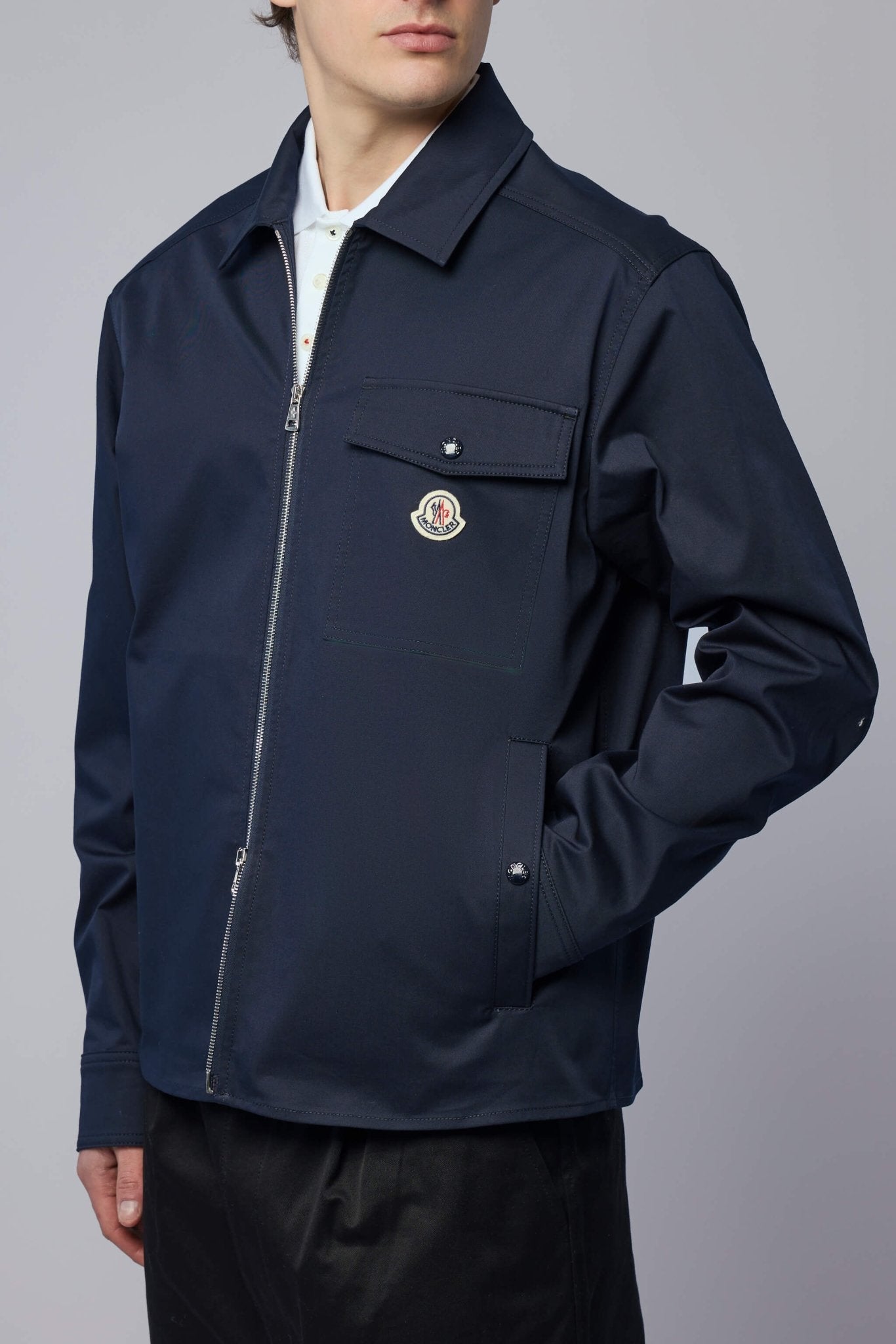 Cotton Blend Gabardine Shirt Jacket