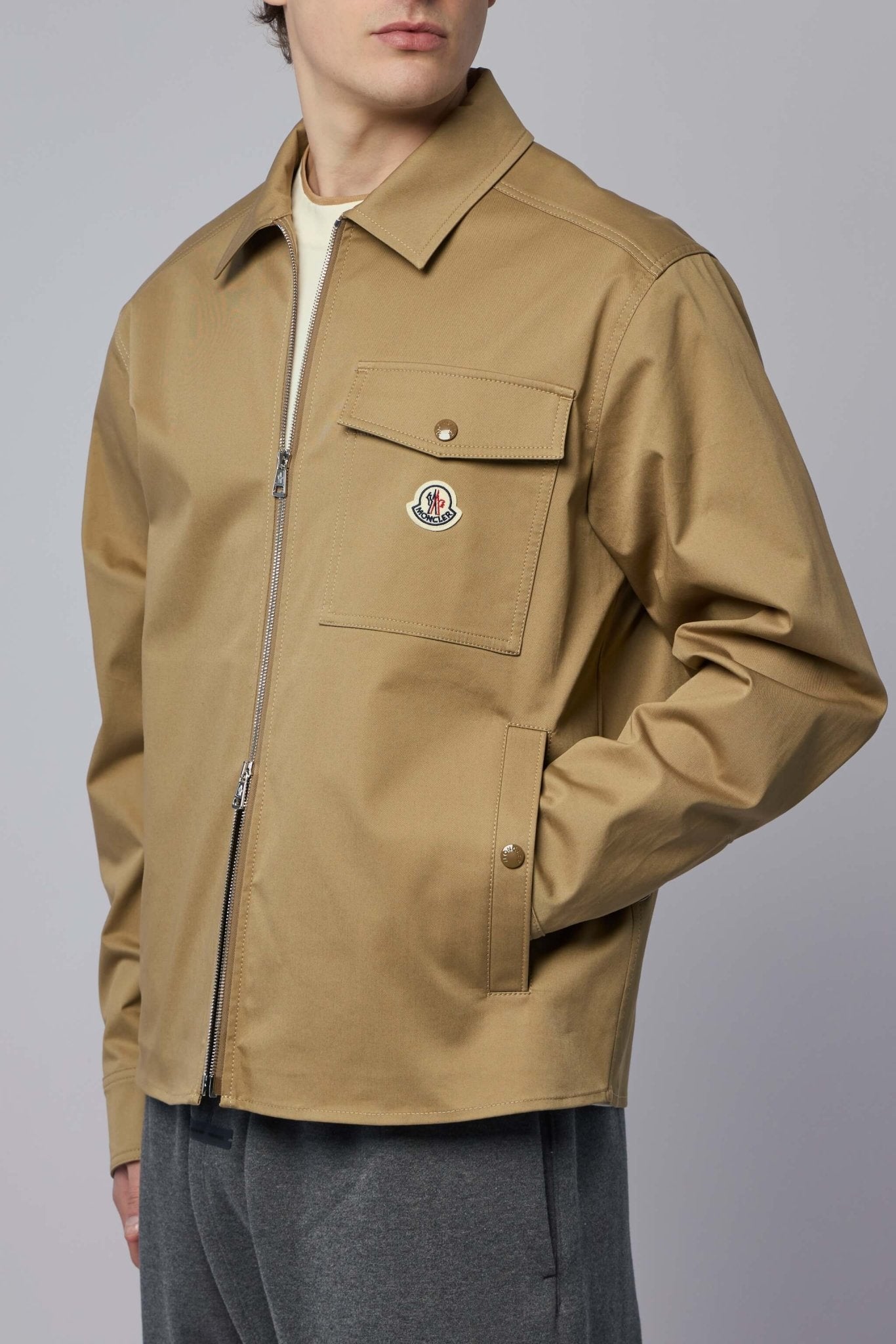 Cotton Blend Gabardine Shirt Jacket
