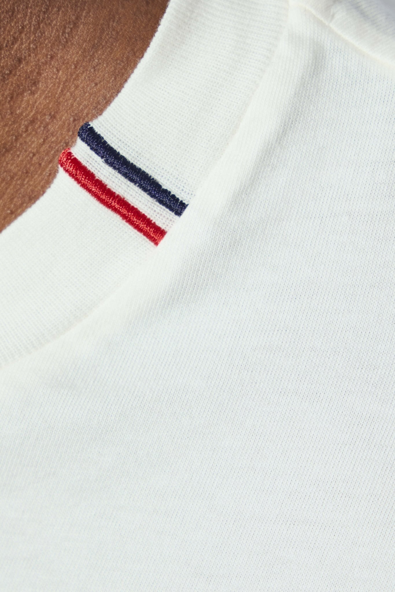 Embroidered Tricolor Logo Cotton T-shirt