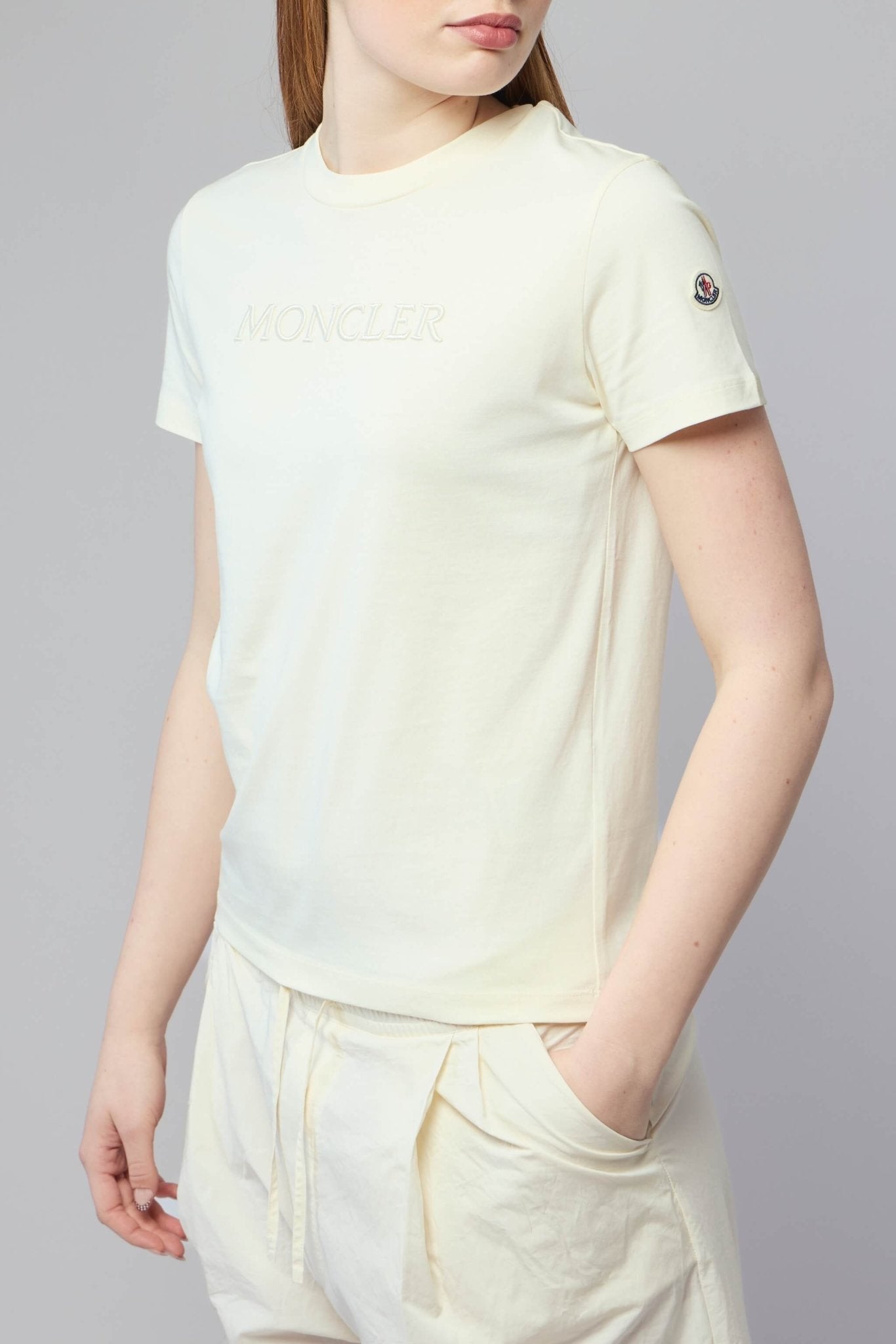 Embroidered Tonal Logo Cotton T-shirt