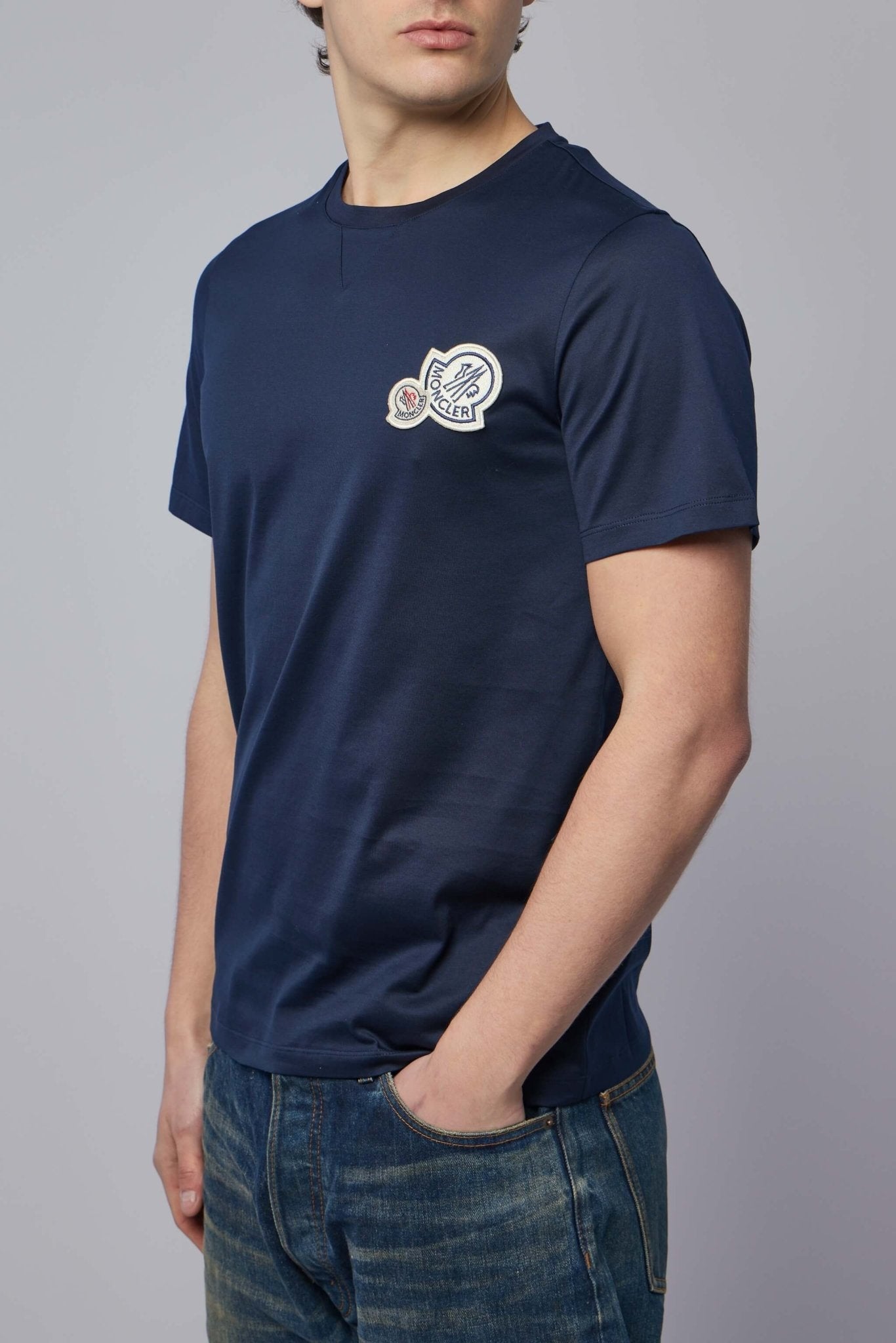 Double Logo Patch Cotton T-shirt