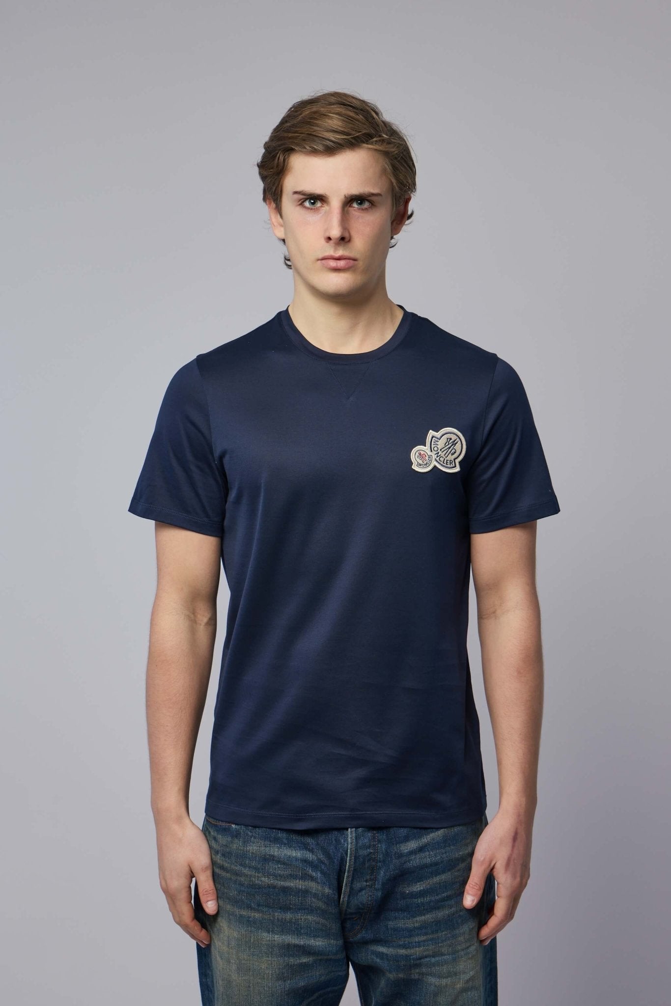 Double Logo Patch Cotton T-shirt