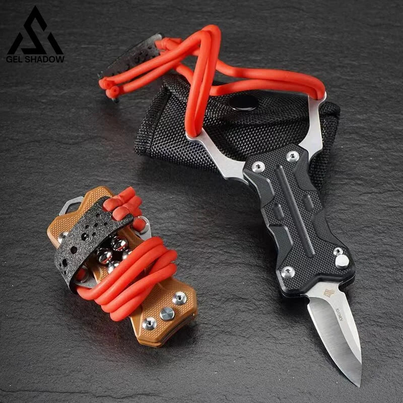 Multifunctional knife slingshot G10 EDC Pocket Folding Knife-GS18