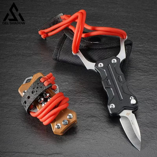 Multifunctional knife slingshot G10 EDC Pocket Folding Knife-GS18
