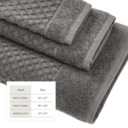 Cotton Diamond Waffle Weave Bath Towel Set - Grayson Collection