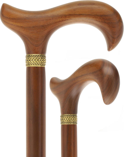Derby Handle Standard Size (Rich Walnut Wood, Pewter Collar)