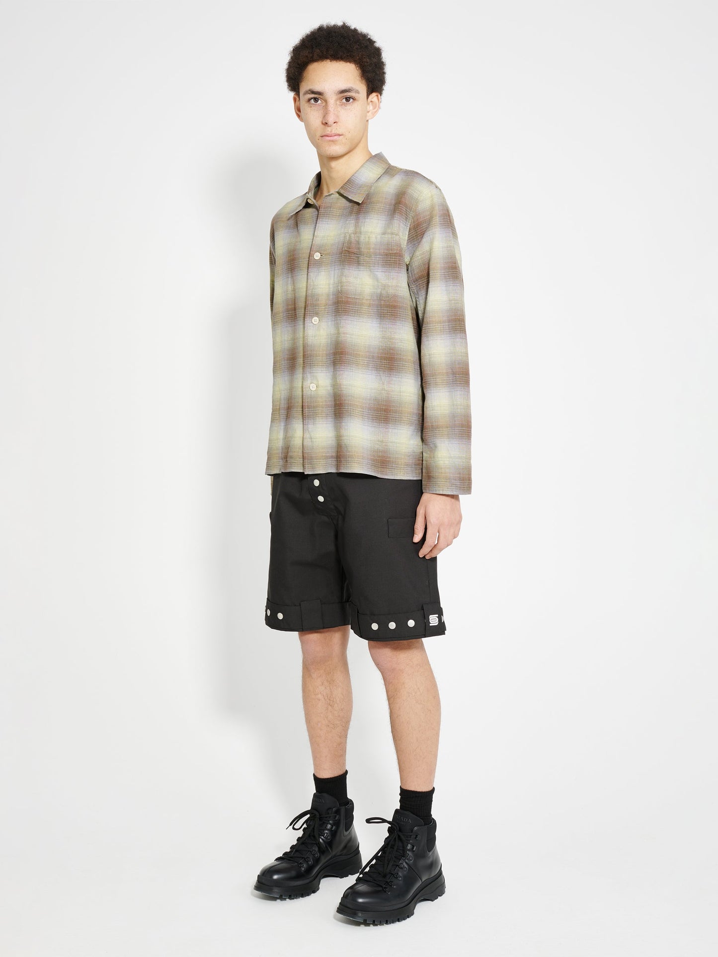 Olly Shinder Press Stud Shorts Black