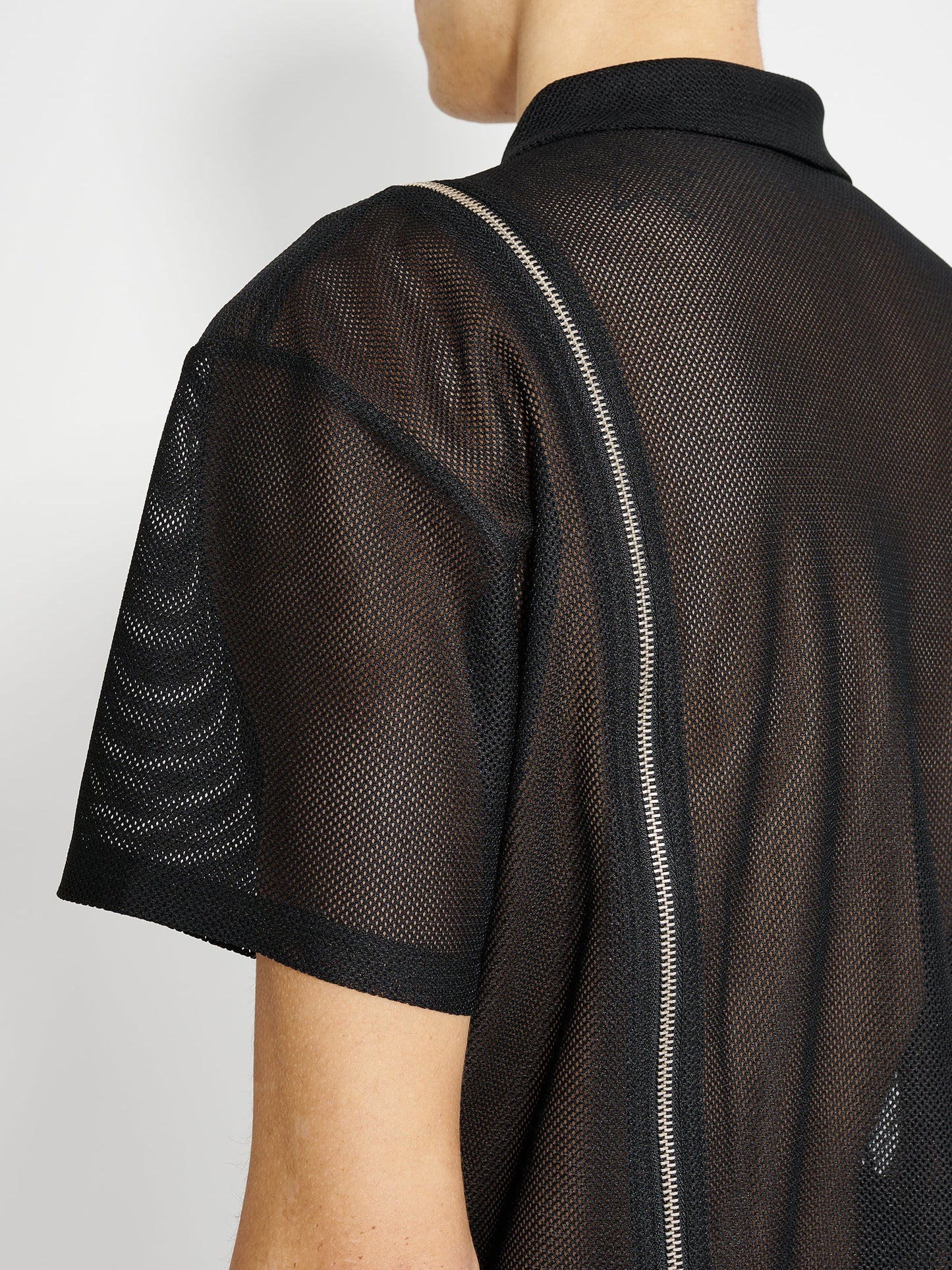 Olly Shinder Zip Polo Black Mesh