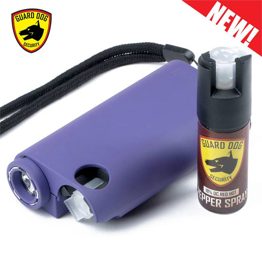 Purple Olympian World's Only All-In-One Stun Gun - Pepper Spray - Flashlight