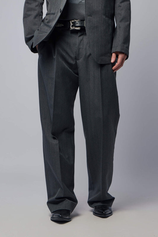Slack Trouser Shark Pinstripe Herringbone