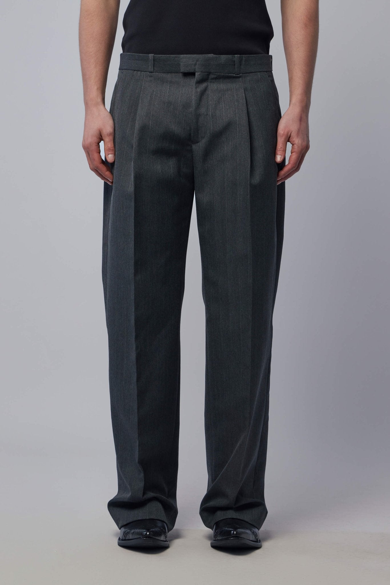 Slack Trouser Shark Pinstripe Herringbone