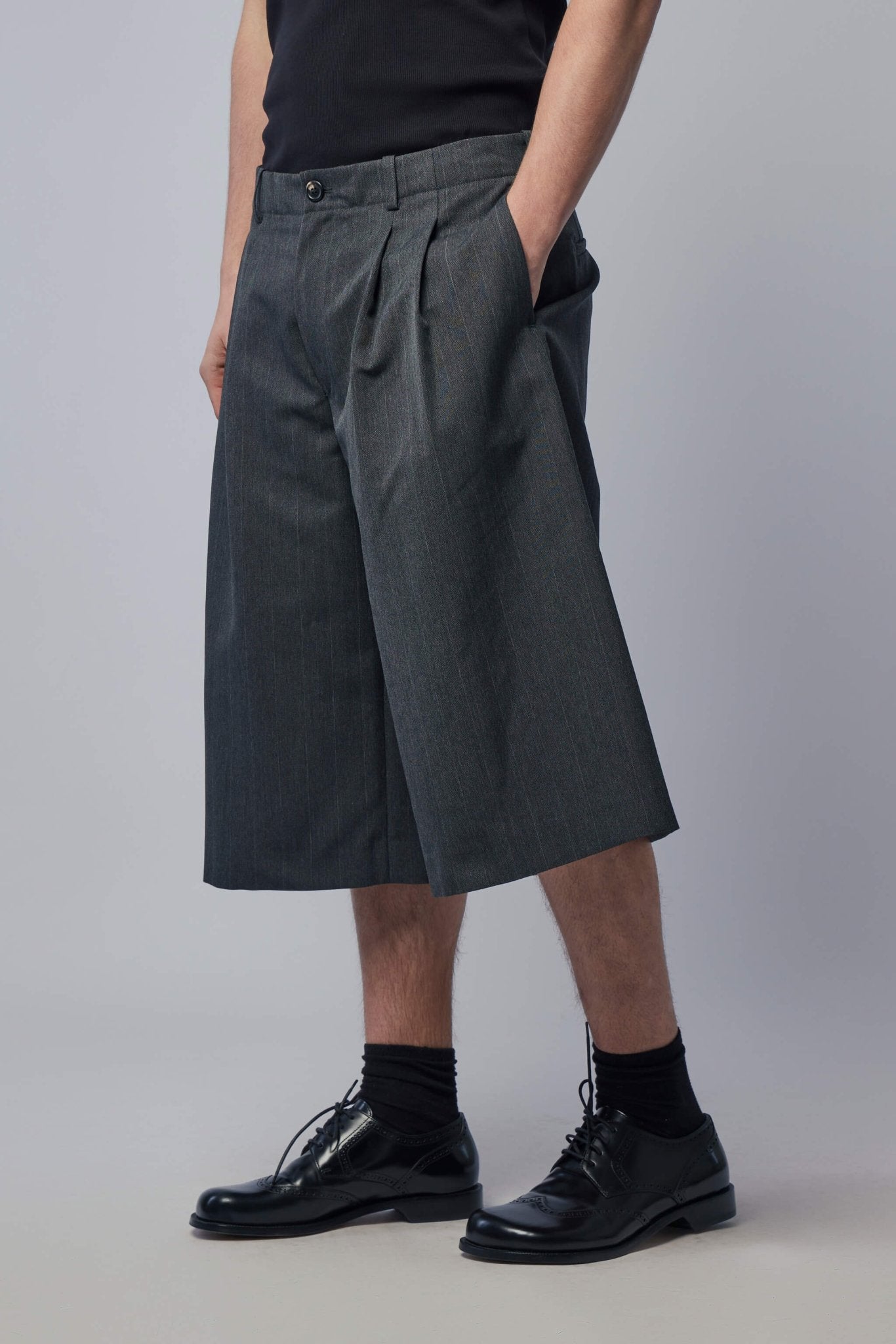 Split Shorts Shark Pinstripe Herringbone