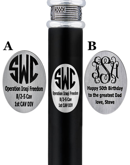 Custom Cane Engraving - Oval Stainless Steel