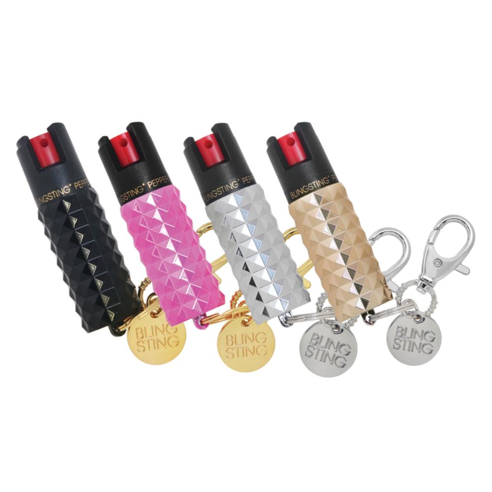Pepper Spray - Bling Sting: 1/2 oz, Studded Clip-On for Cane