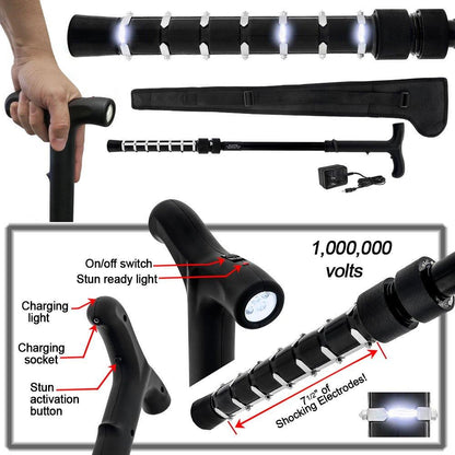 Zap Cane - Stun Gun Rechargeable Cane with LED Flashlight