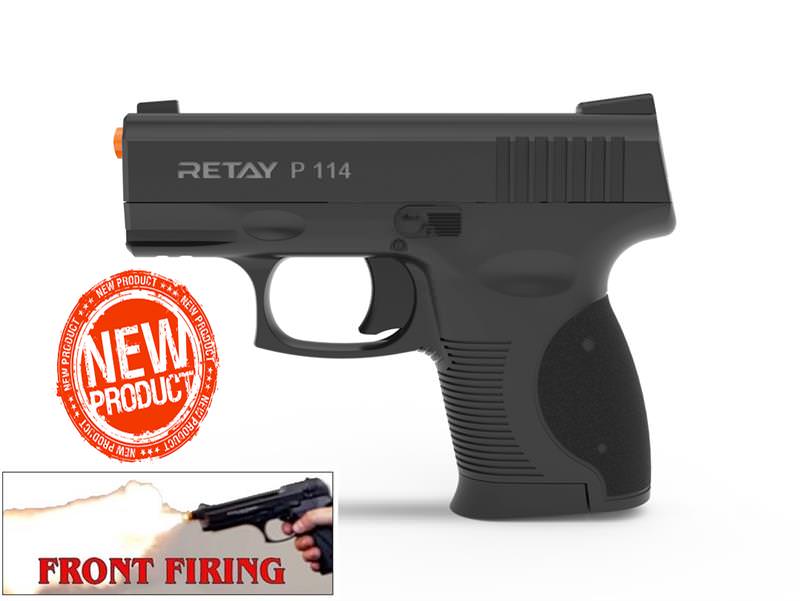 Retay 9MM Compact P114 Model Front Firing Blank Gun Black Finish