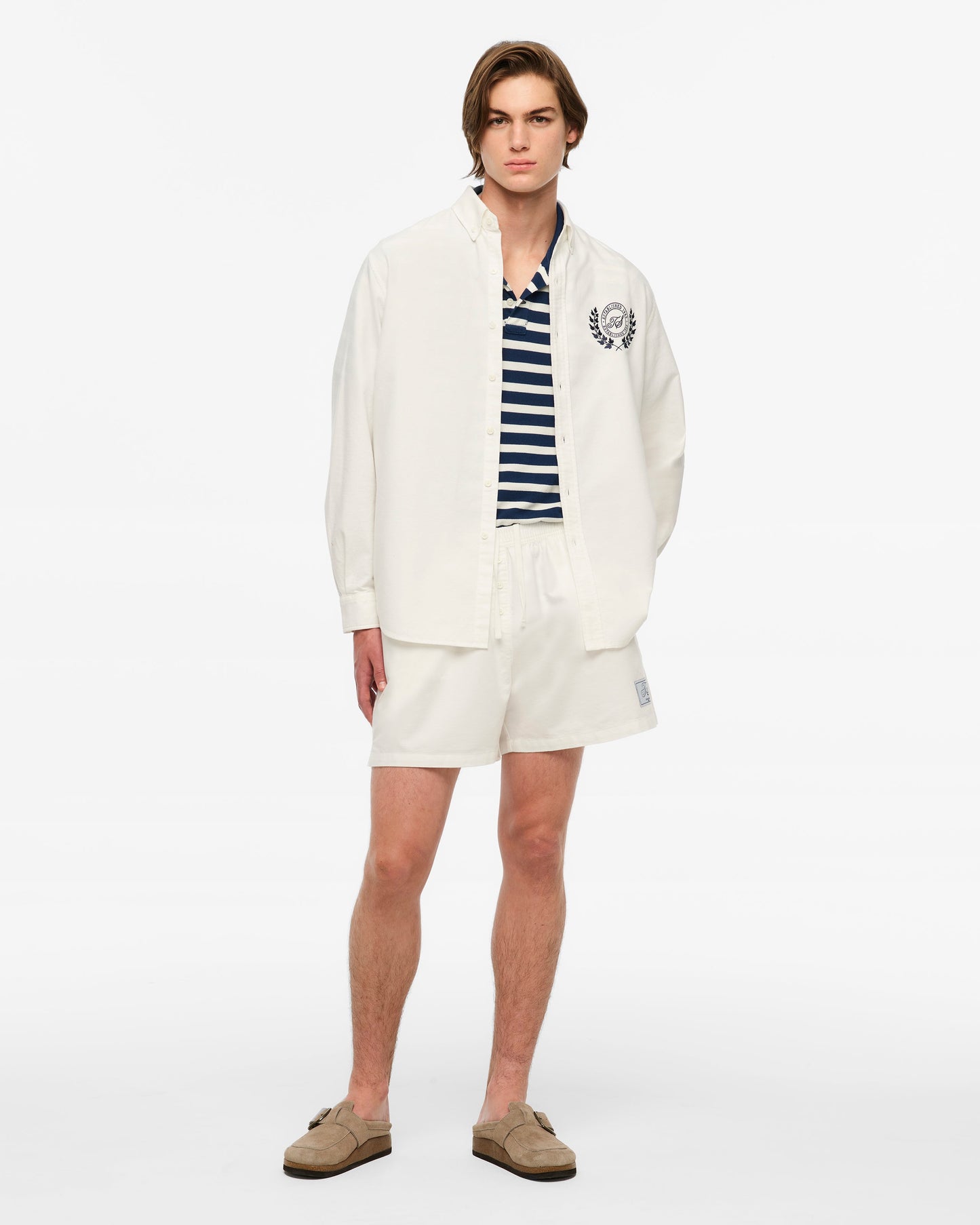 TS Crest White Oxford Shorts