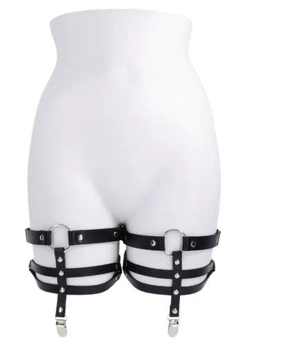 Shadow Garters – Faux Leather Garter Straps with Silver Hardware