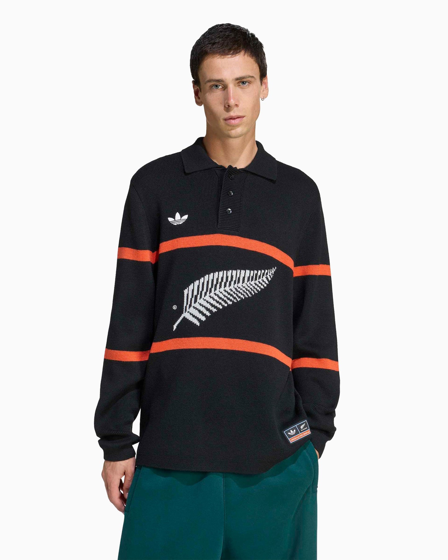 Polo con gráfico Relaxed adidas Originals x All Blacks para hombre