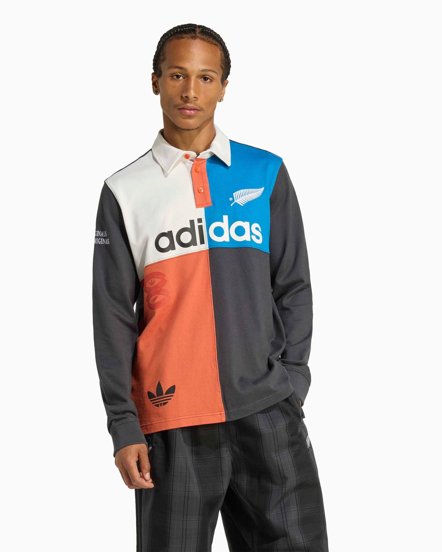 Polo con logo Relaxed adidas Originals x All Blacks Heritage para hombre
