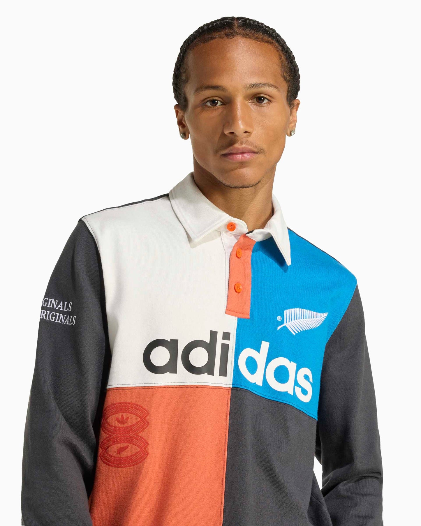 Polo con logo Relaxed adidas Originals x All Blacks Heritage para hombre