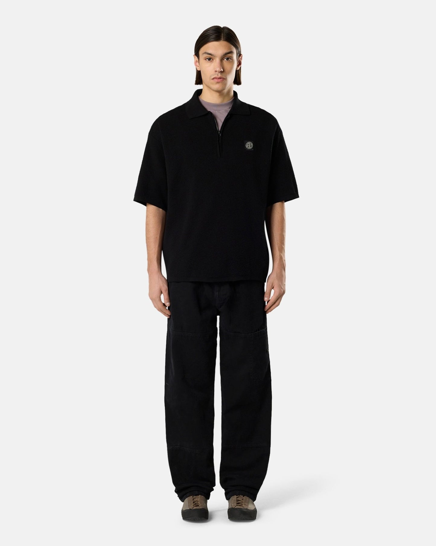 Polo Oversize Media cremallera Stone Island Light Raw para hombre