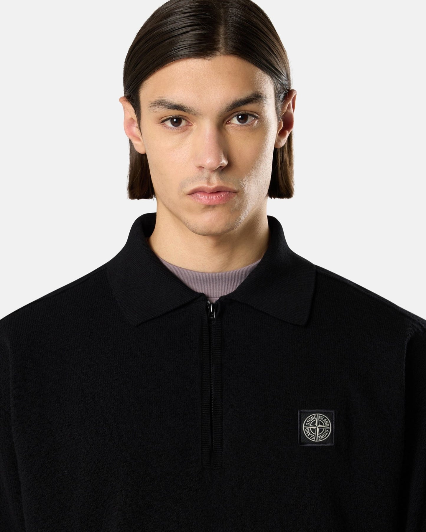 Polo Oversize Media cremallera Stone Island Light Raw para hombre