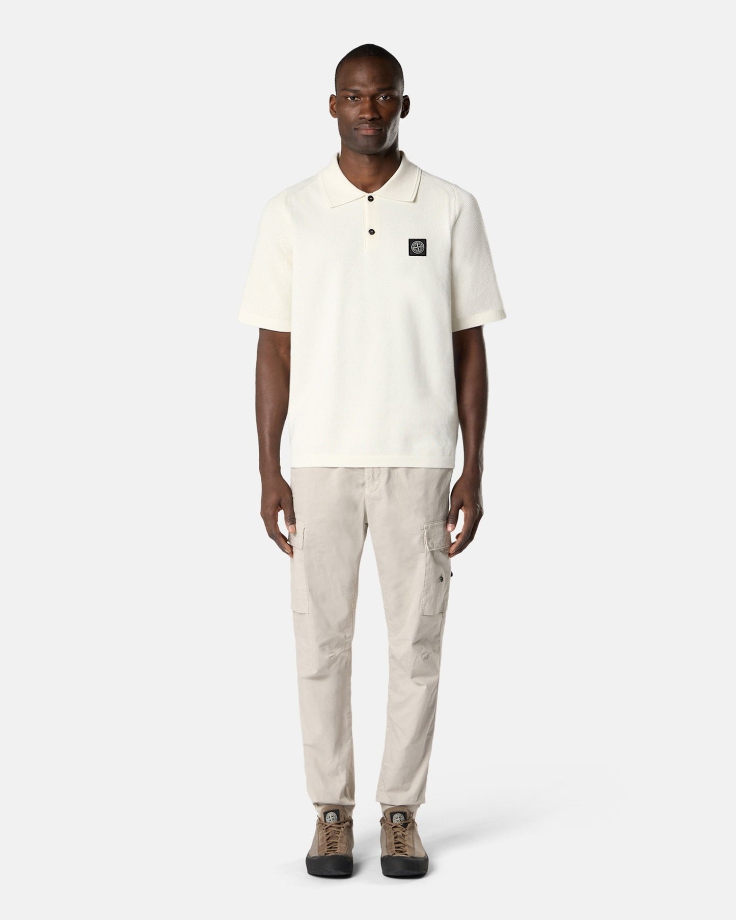 Polo con logo Relaxed Stone Island Micro Stitch Soft para hombre