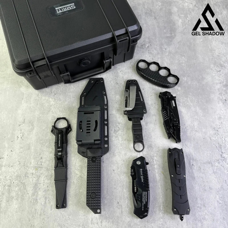 GS245-Premier Tactical Black Knifes Box Set 7pcs