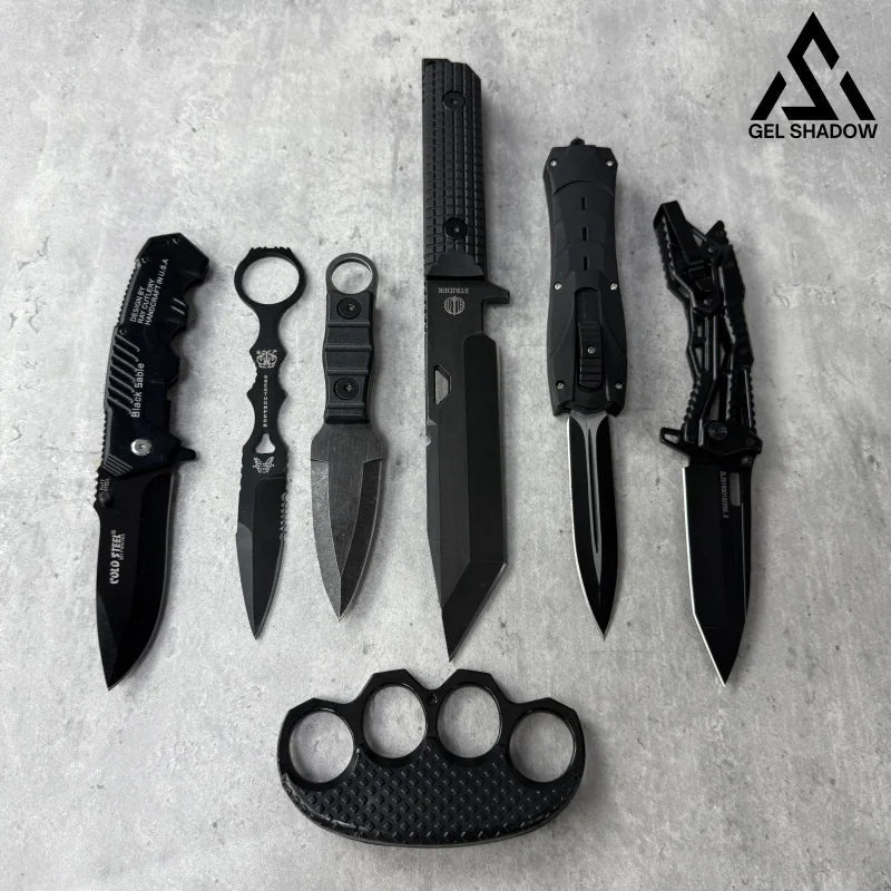 GS245-Premier Tactical Black Knifes Box Set 7pcs