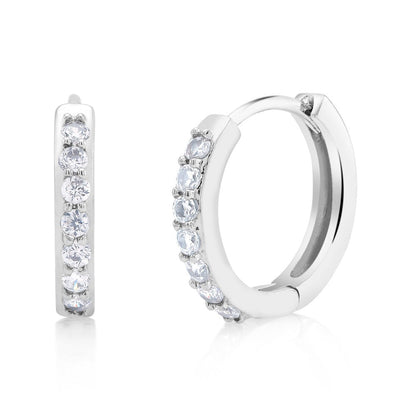 Cubic Zirconia Gold Plated Huggie Earrings