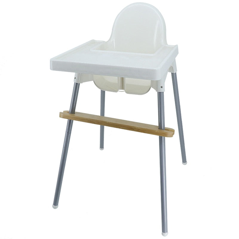Reposapies de Bebe Footrest Baby Natural Bamboo Baby Highchair Foot Rest High Chair Footrest with Rubber Rings