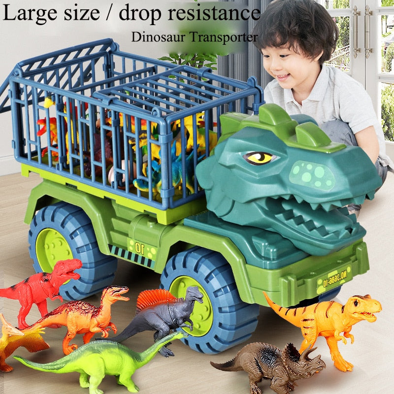 toy car suit boy puzzle Tyrannosaurus excavator car crane drop resistance