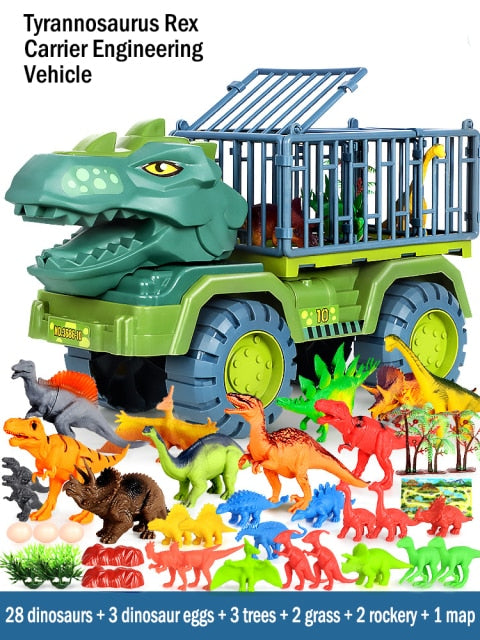 toy car suit boy puzzle Tyrannosaurus excavator car crane drop resistance