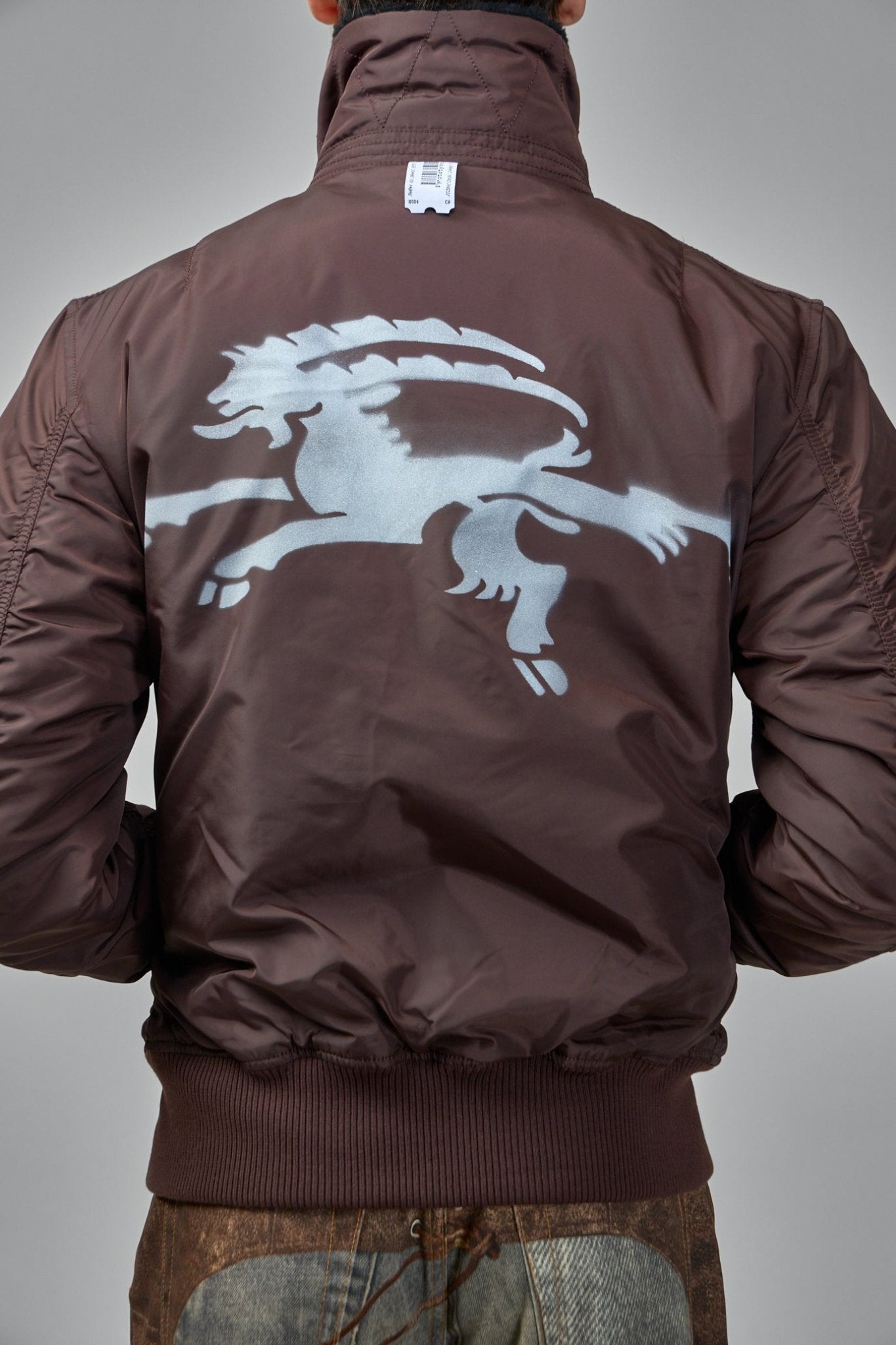 Black Nylon Reversible Bomber Jacket