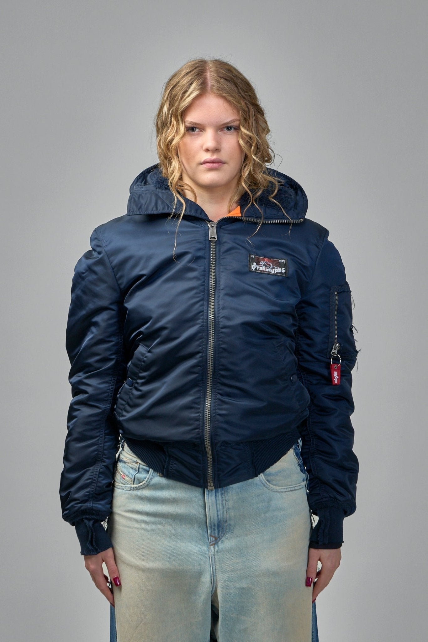 Bomber Jacket with Patch Pockets