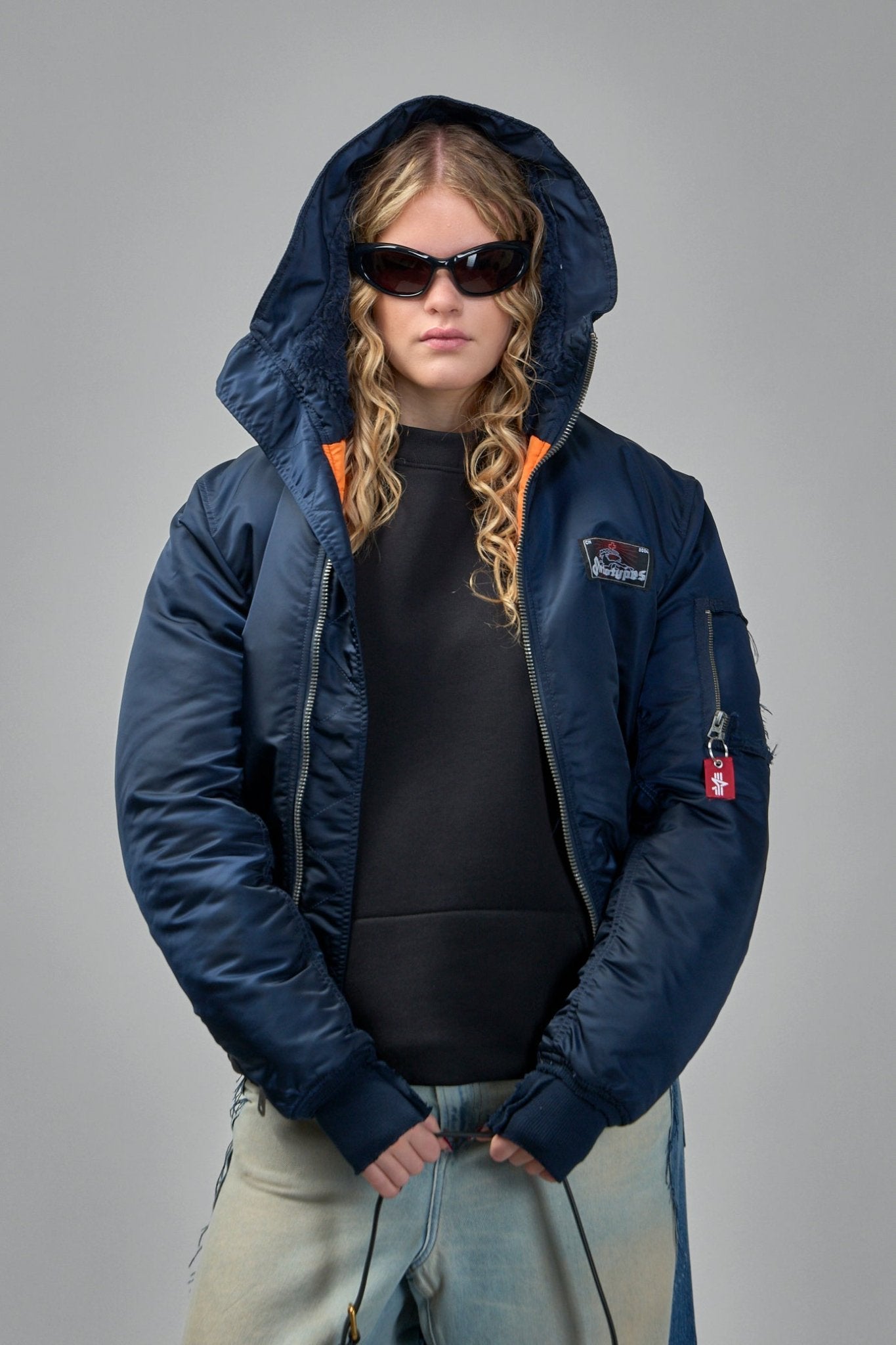 Bomber Jacket with Patch Pockets