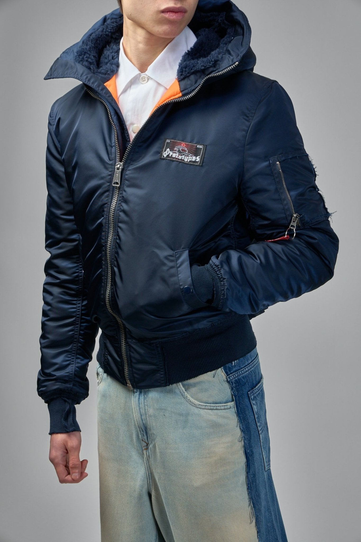 Bomber Jacket with Patch Pockets