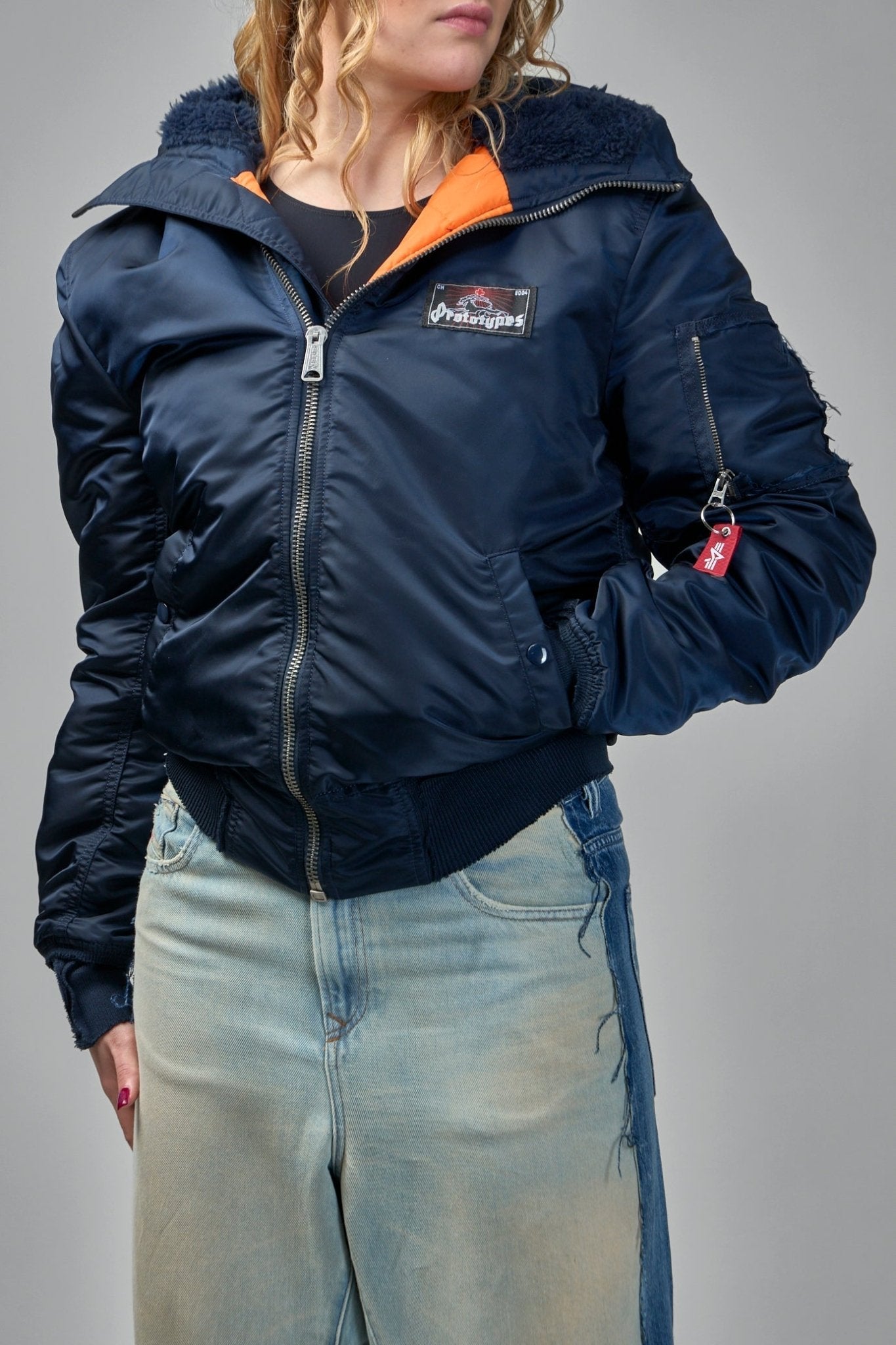 Bomber Jacket with Patch Pockets