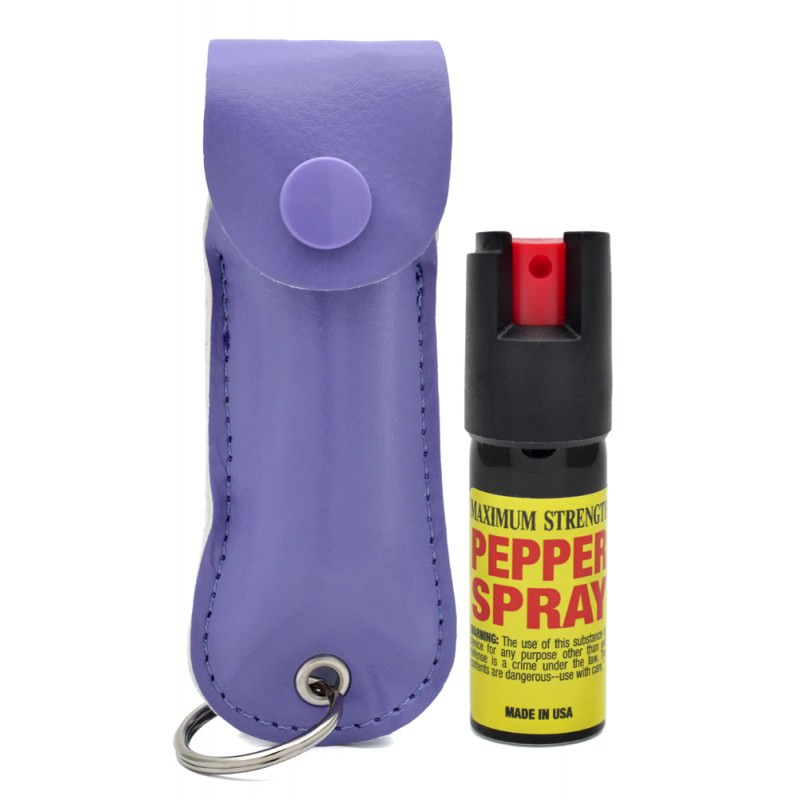 Purple Keychain Personal Defense Pepper Spray OC-18 1/2 oz With Case - TOPHATTER'S ARMORY DEALS
