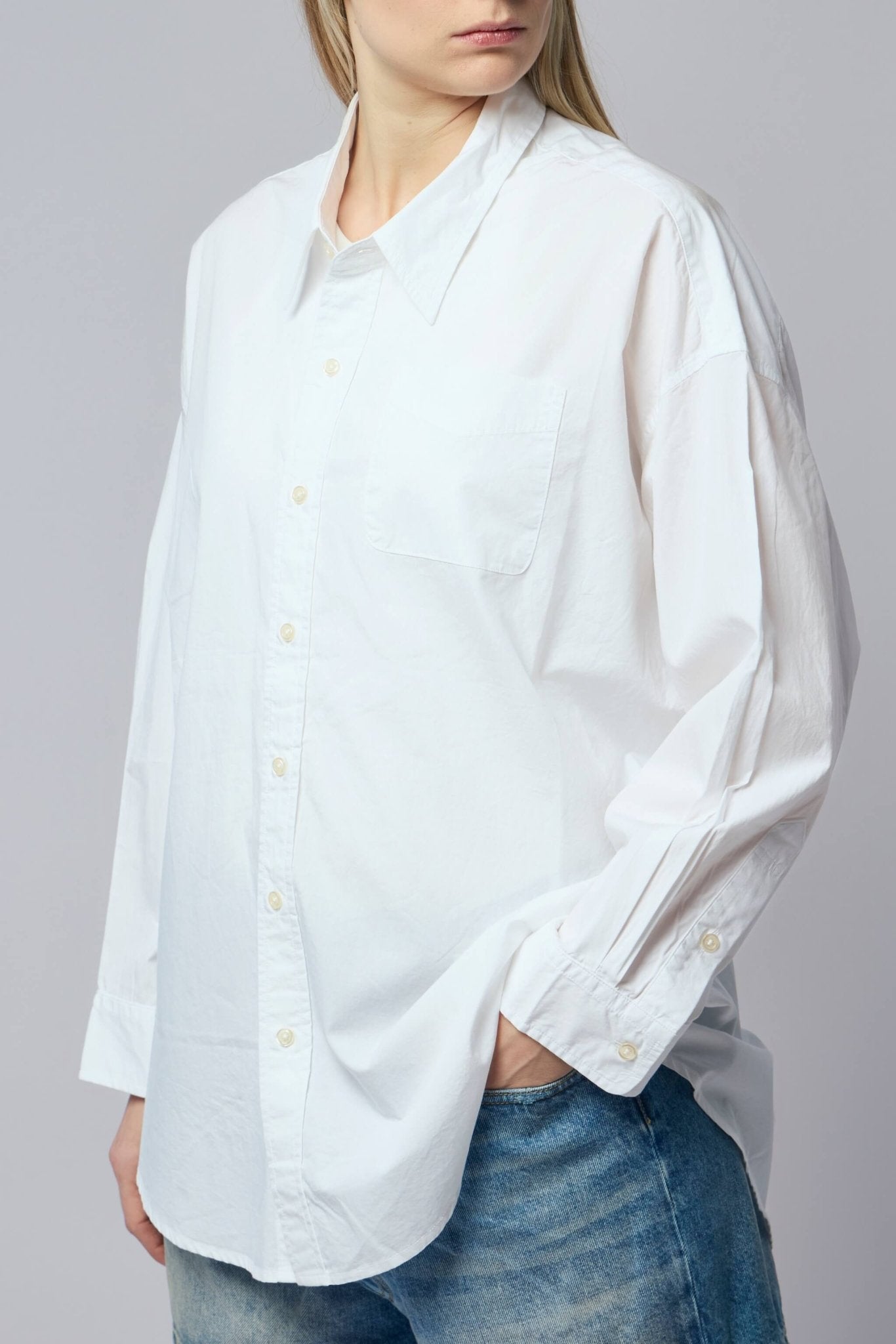 Drop Neck Oxford Shirt