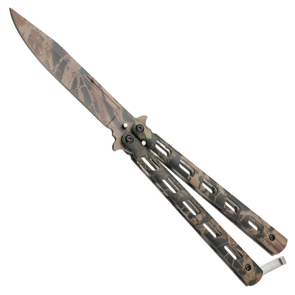 Real Tree Camo Balisong Butterfly Knife - TOPHATTER'S ARMORY DEALS