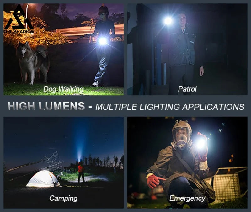GS252-Rechargeable LED Flashlights High Lumens 5 Modes, IPX6 Waterproof Handheld