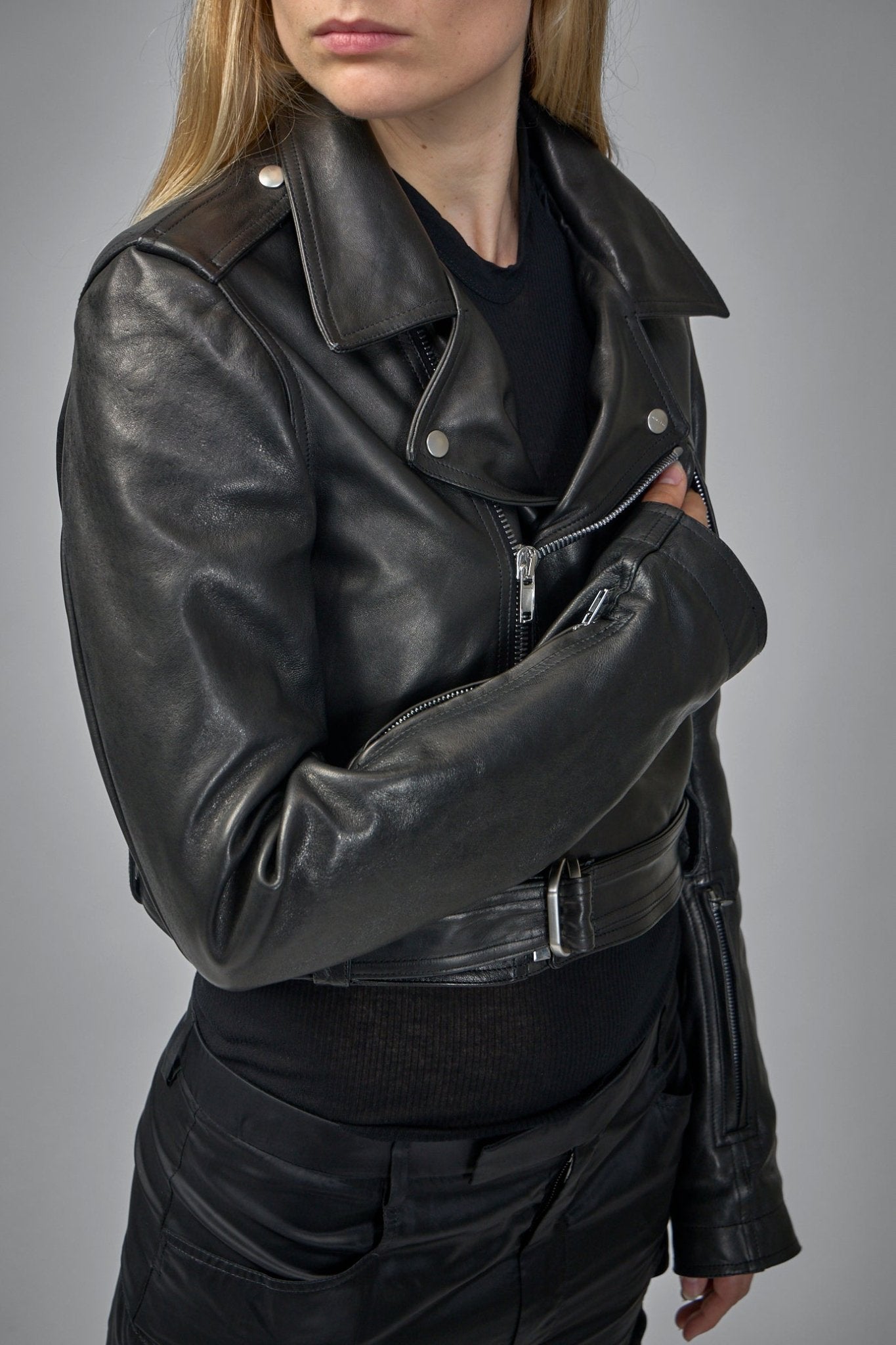 Cropped Leather Jacket