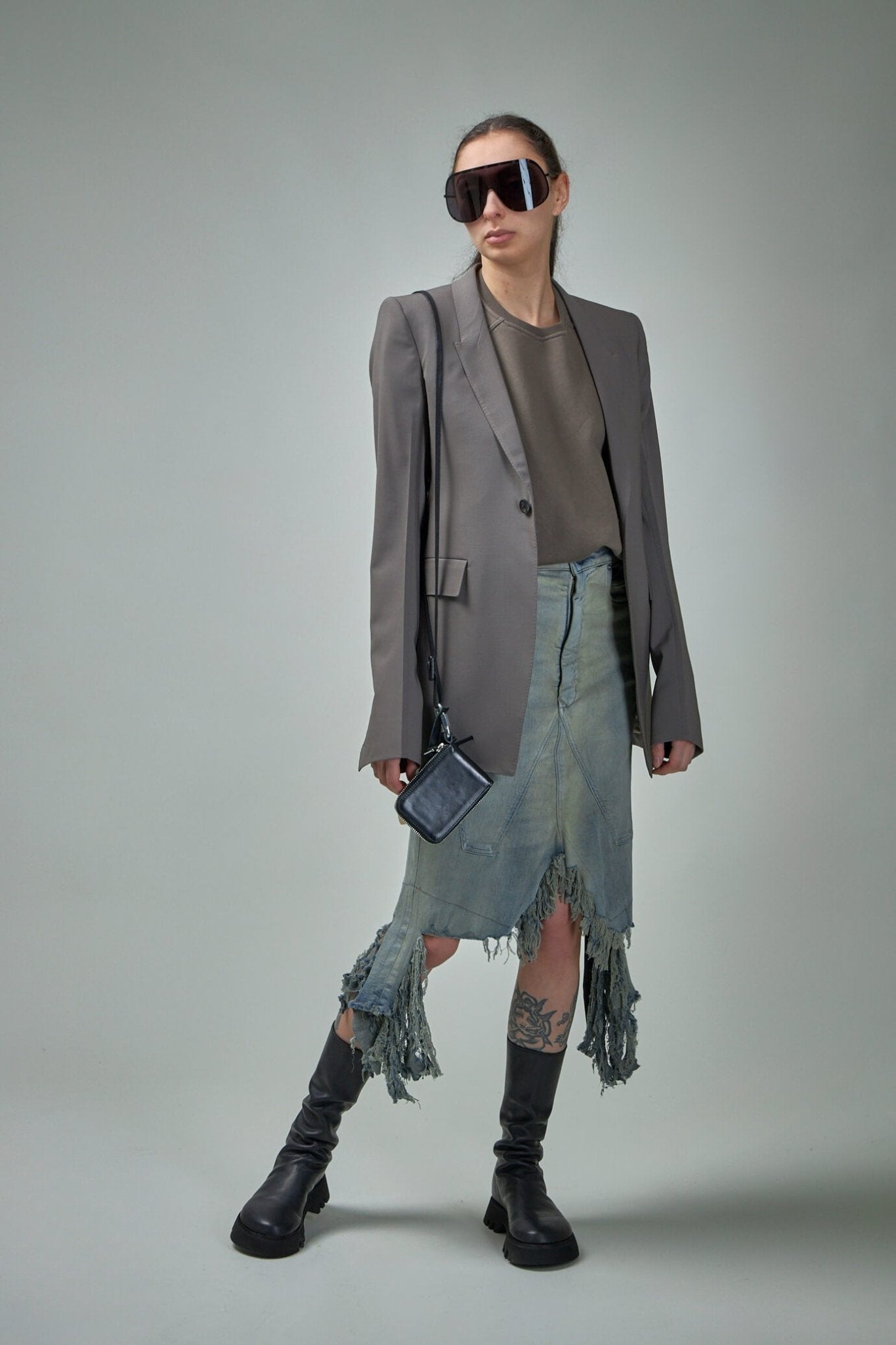 Denim Slivered Skirt