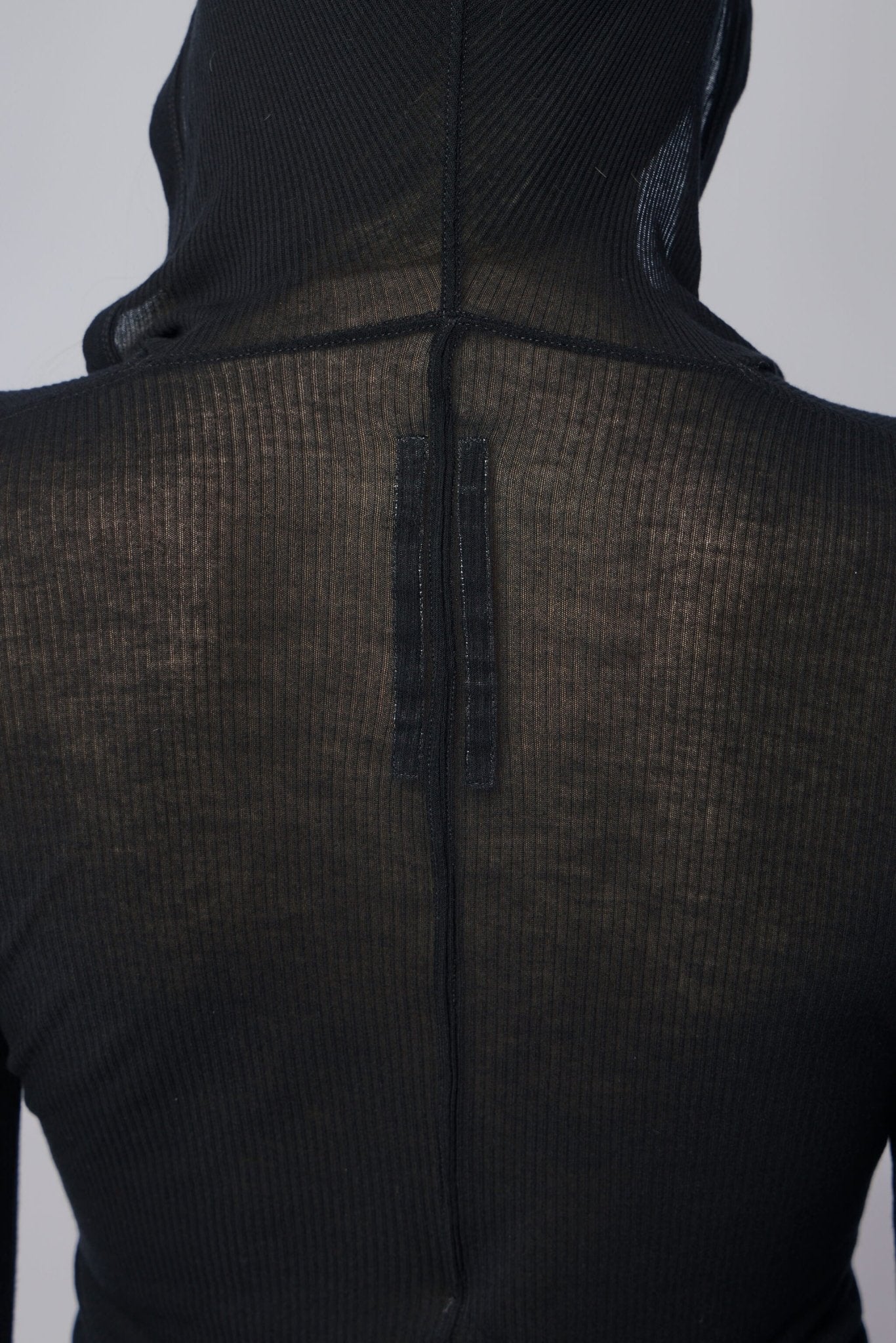 Cropped Hooded Rib Ls T