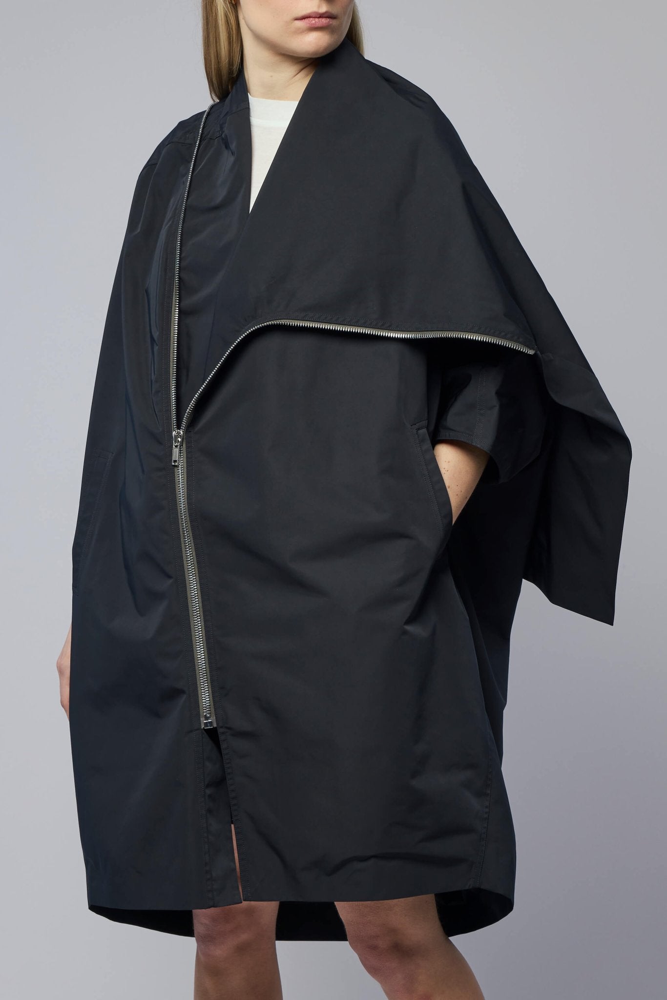 Woven Coat - Sail Biker Coat Black